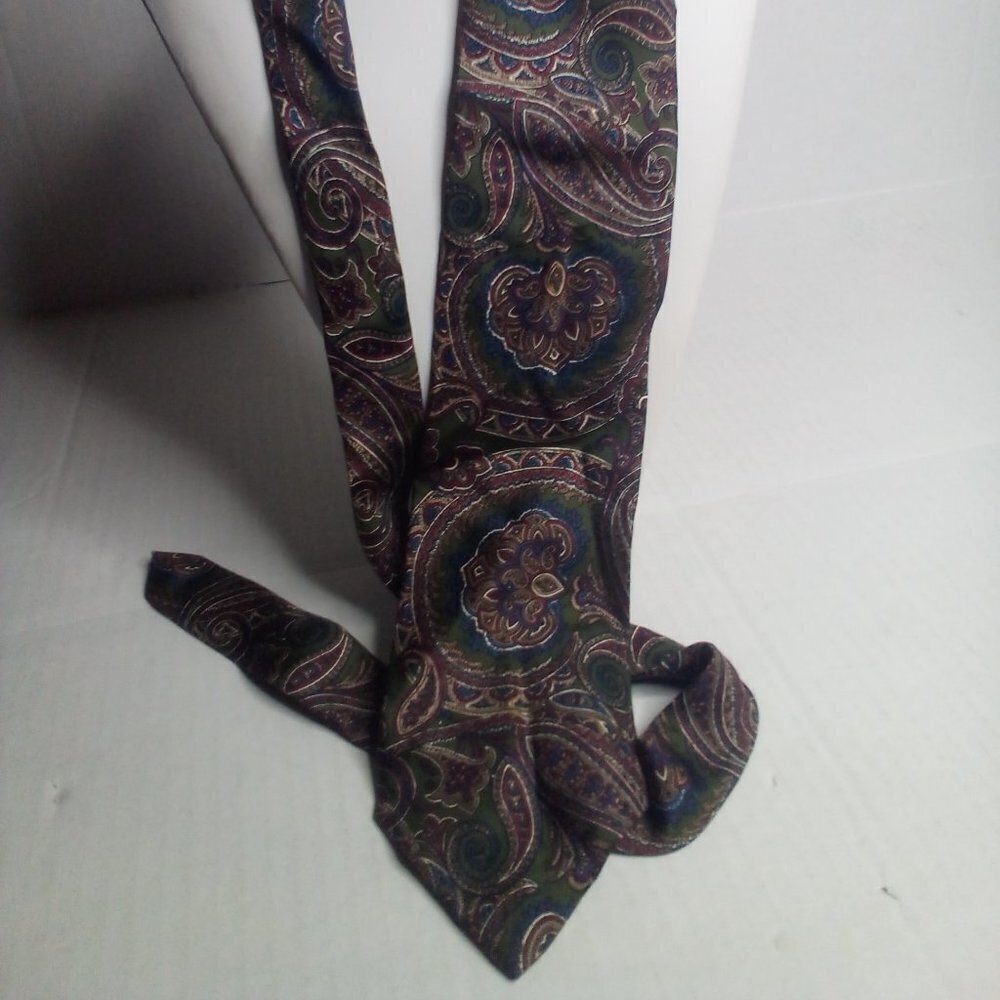 Christian Dior Monsieur Tie Necktie Silk Paisley Green Blue Red